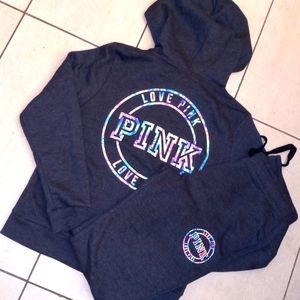 NWT VS PINK FULL ZIP HOODIE & JOGGERS